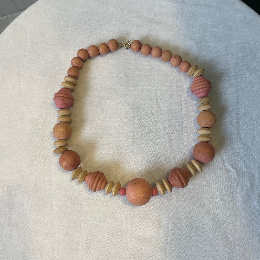 Vintage Wooden Choker Necklace